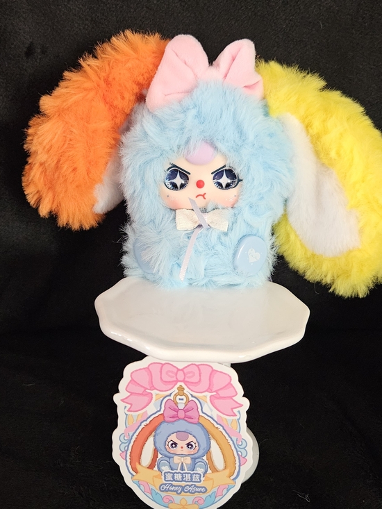 Other - Alice Rabbit town Plush Bunny Small Pet Toy - Blue with Pink Bow